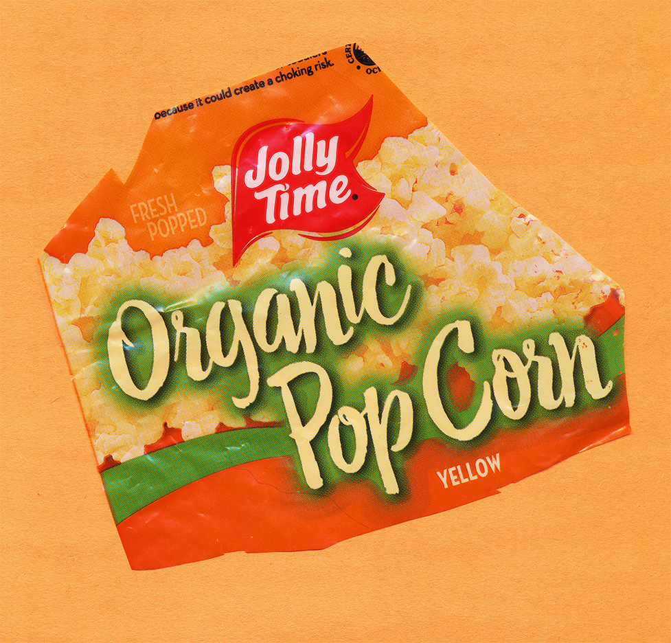 from the wrapper of Jolly Time Pop Corn
