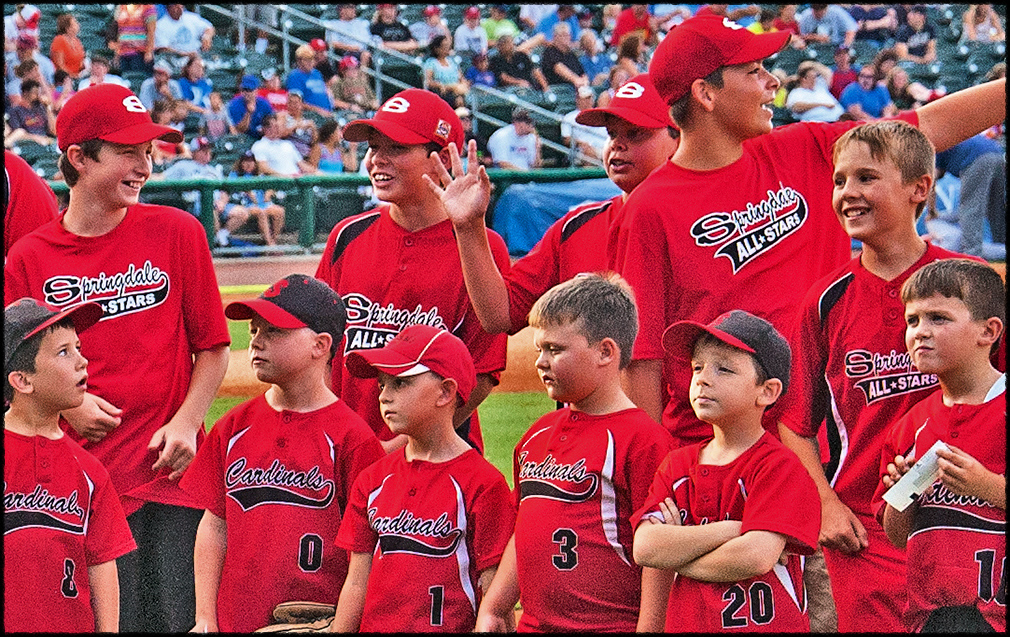 the All-Stars on the field before the game