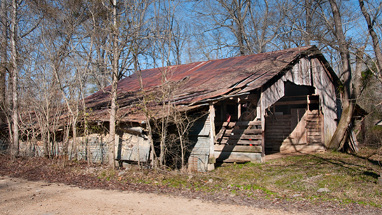 side of the barn