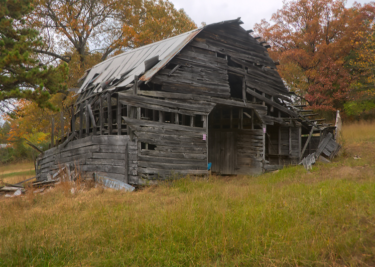 leaning barn